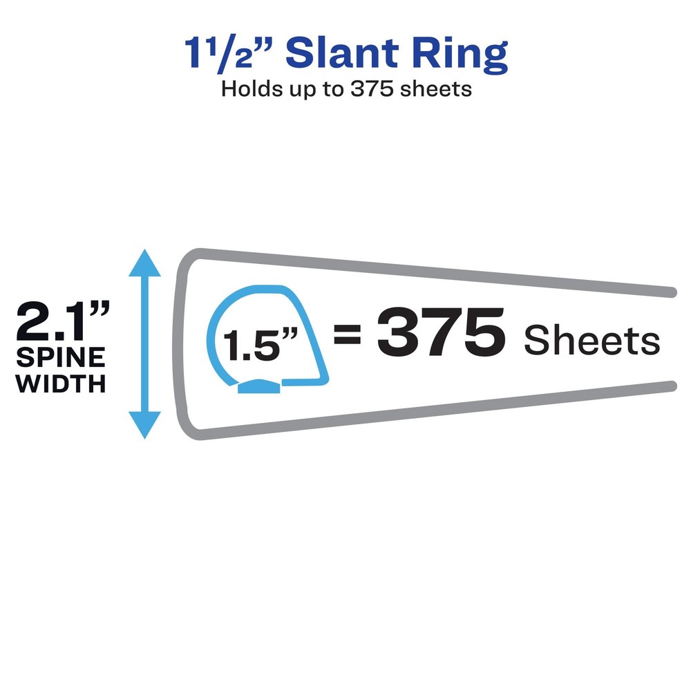 3 Ring Binder 1.5 Inch Slant D-Ring Durable View Two-Tone Organizer