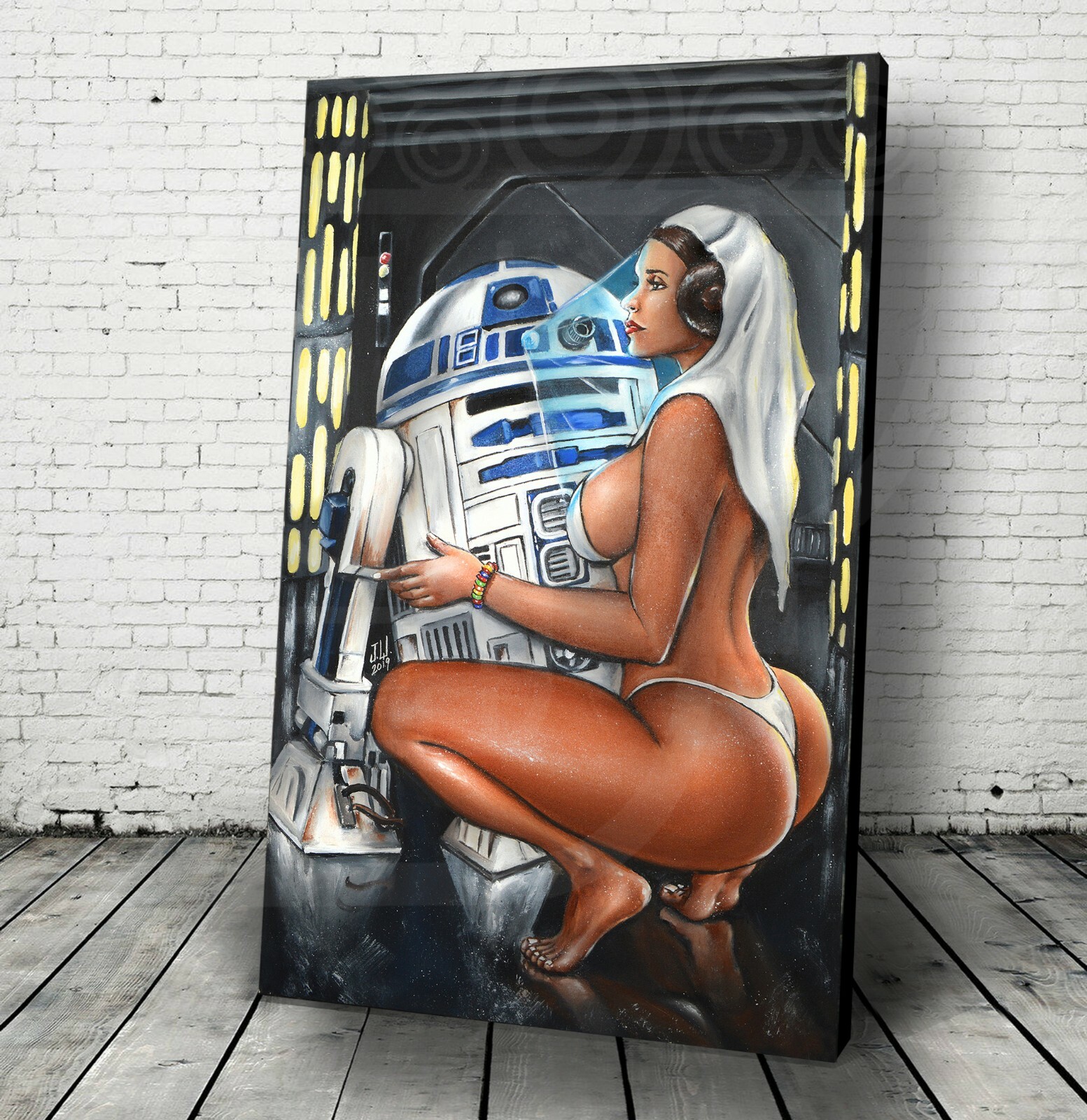 JEREMY WORST R2PIMP2 Cosplay Art r2d2 Princess leia Poster Canvas Sexy Star Wars
