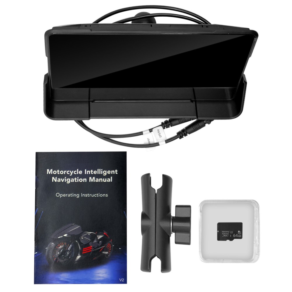 7Inch Motorcycle Navigation GPS Wireless Carplay Android Touch Screen + TPMS