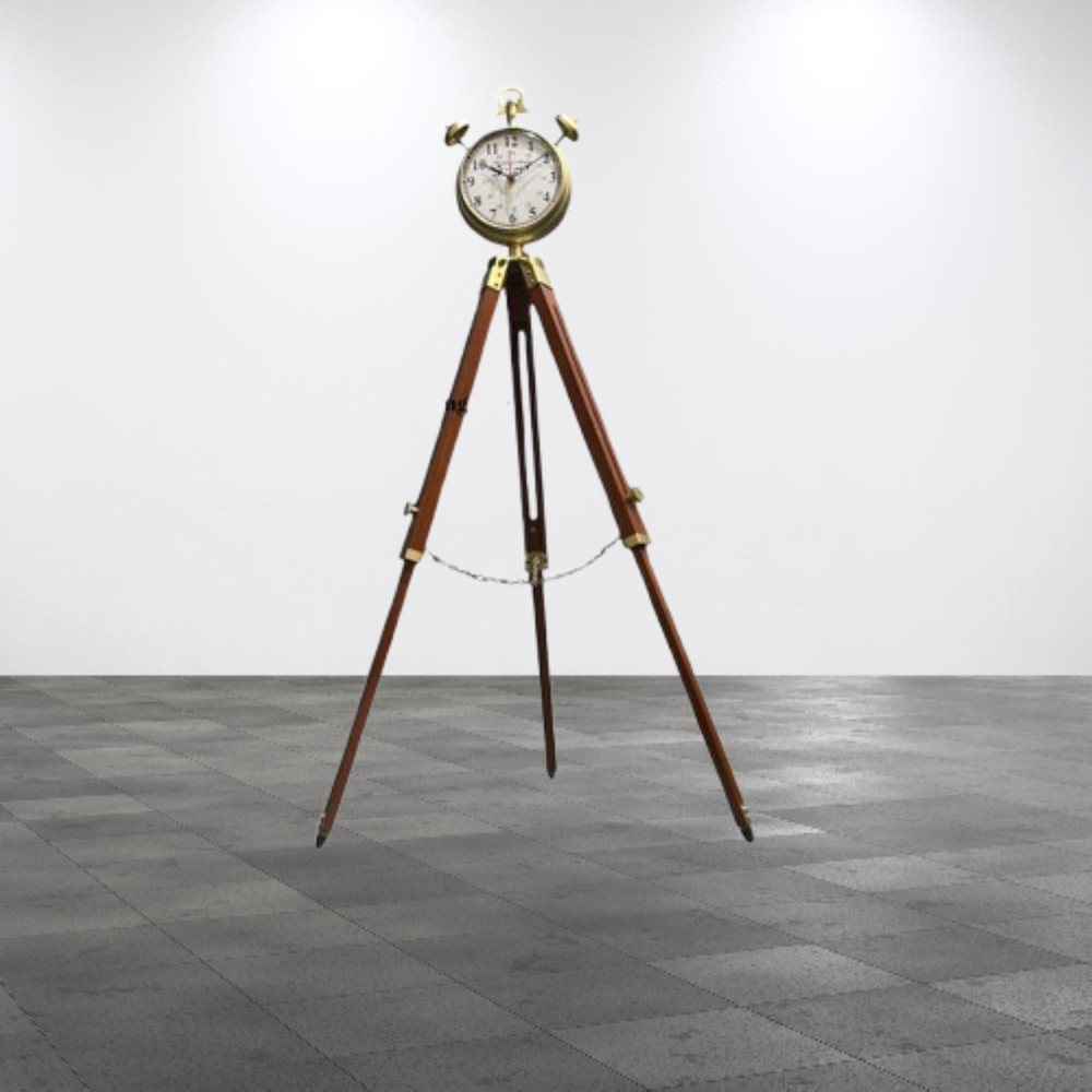 Nautical Numeric Large Display Standing Clock with Tripod Stand Floor Clock 7"