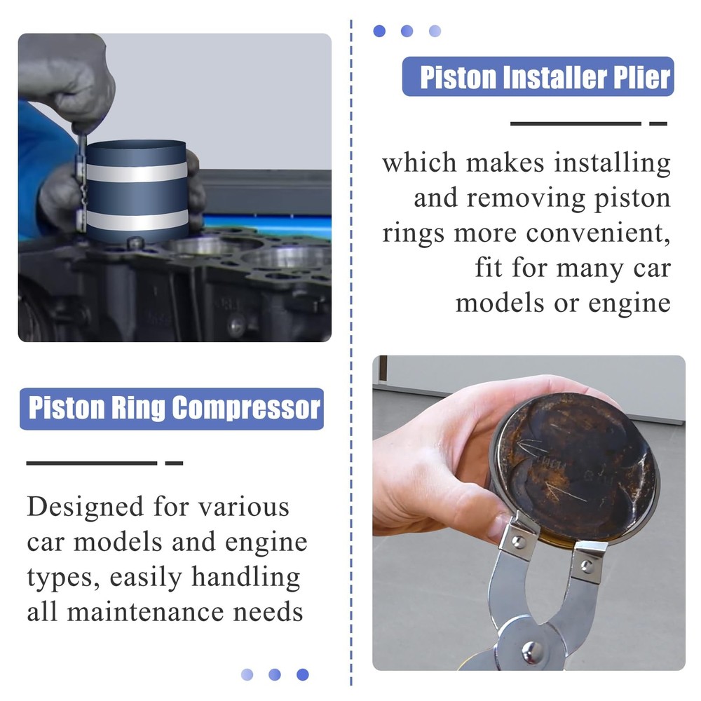 Piston Ring Compressor Installer Removal Tool for Car Engine with Piston Inst...