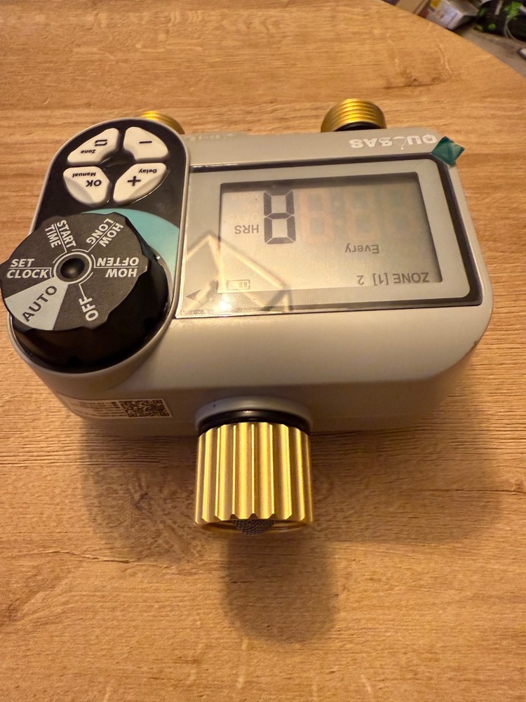 2 Zone Sprinkler Timer with Brass Inlet & Outlet, Programmable Water Timer - USA