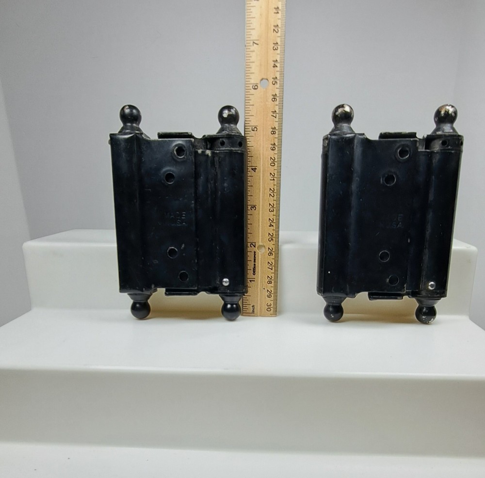 2 Vintage BOMMER Double Spring Hinges