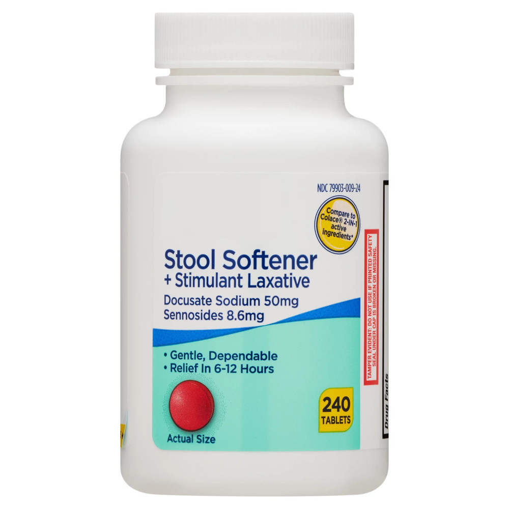 Stool Softener Plus Stimulant Laxative Tablets for Constipation, 240...