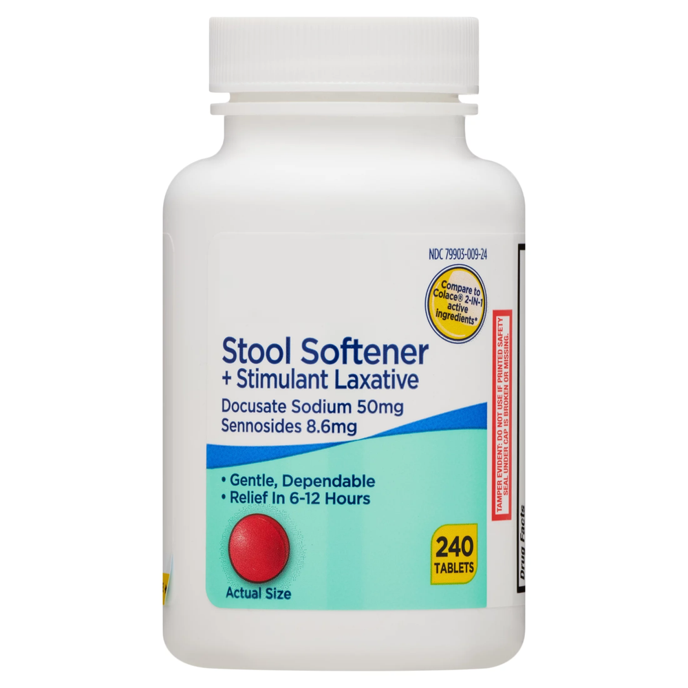 Stool Softener Plus Stimulant Laxative Tablets for Constipation, 240...