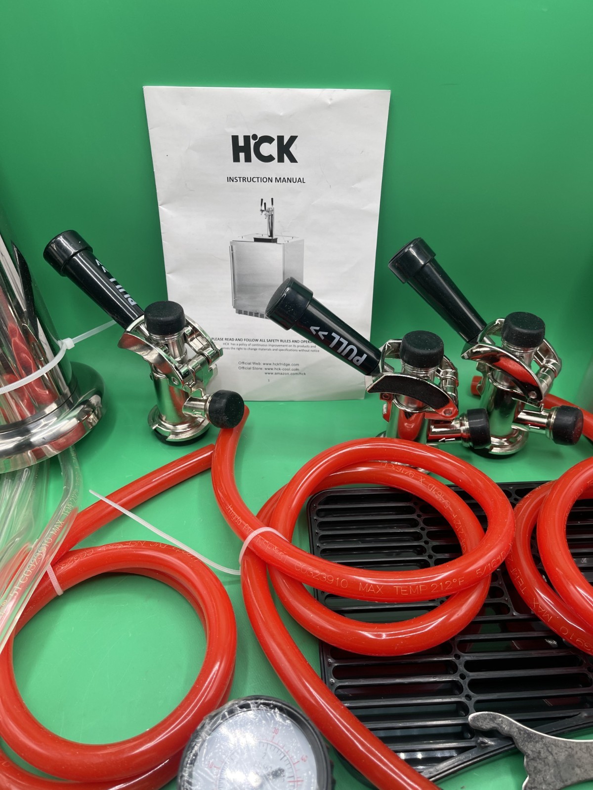 HCK Triple Tap Beer Kegerator Conversion Kit Stainless Tower w/Regulator