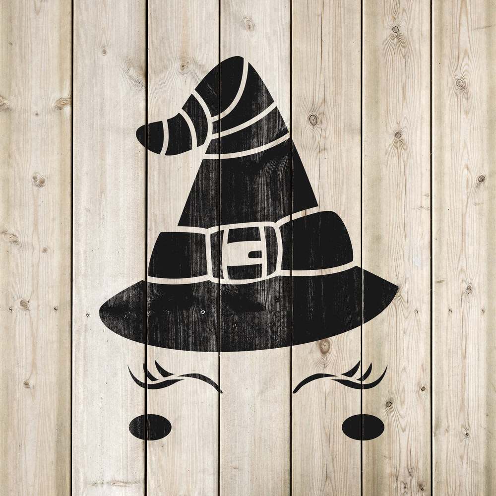 Cute Witch Face Stencil - Durable & Reusable Mylar Stencils