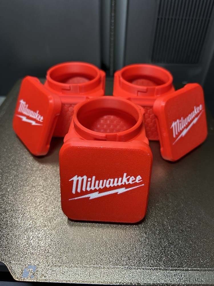 Large Milwaukee Locking Square Container Set 3 Pack 3D Printed Parts Storage