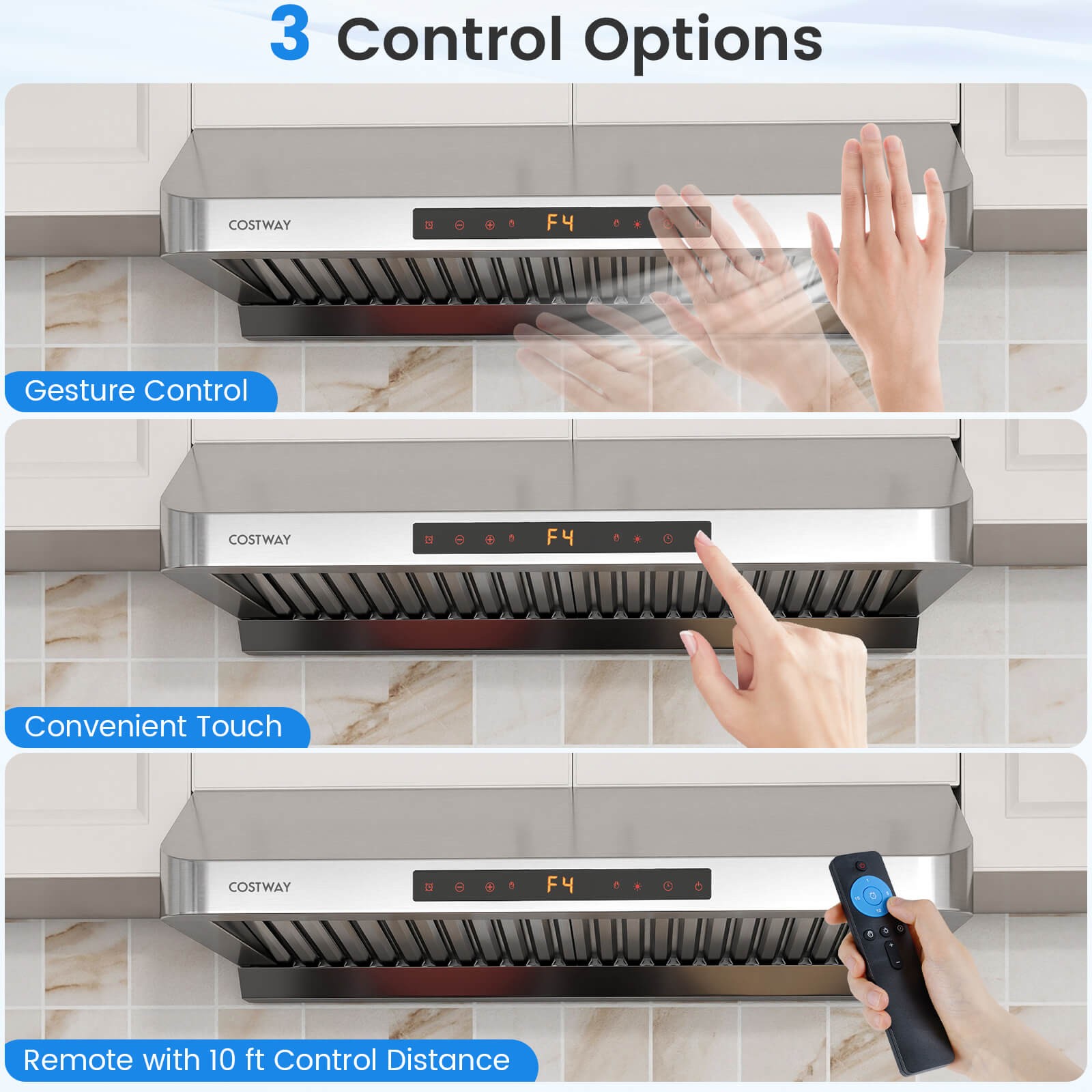 30 Inch 900 CFM Under Cabinet Range Hood w/Oil Collector, 4 Fan Speeds,Timer