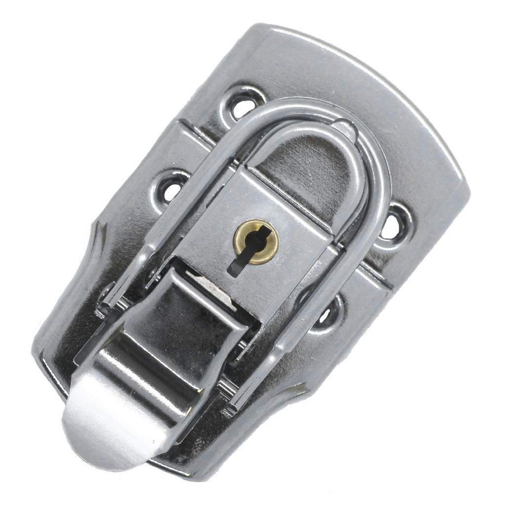 Mid-Size Lockable Briefcase Style Latch with Keys Nickel Plated