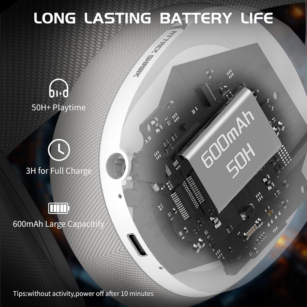 ATTACK SHARK L80 Light Weight Gaming Headset Lightweight Wireless Gaming Headset