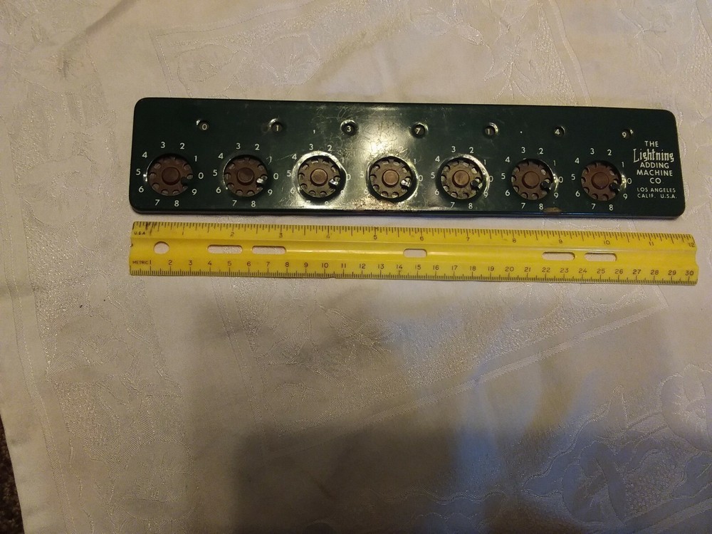 Vintage Adding Machine Calculator, THE LIGHTNING ADDING MACHINE CO., Los Angeles