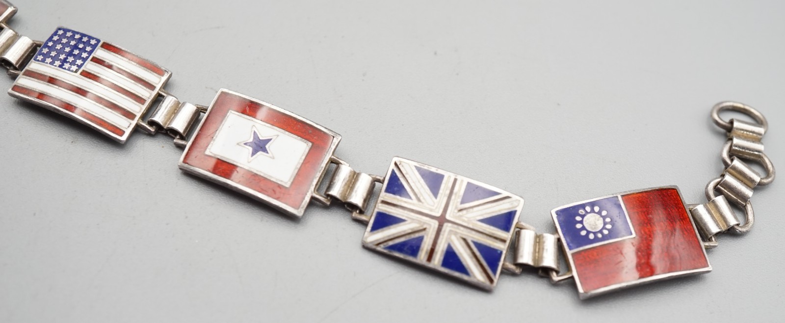 WWII Sterling Nationalist China/US/Russia/Great Britain Son In Service Bracelet