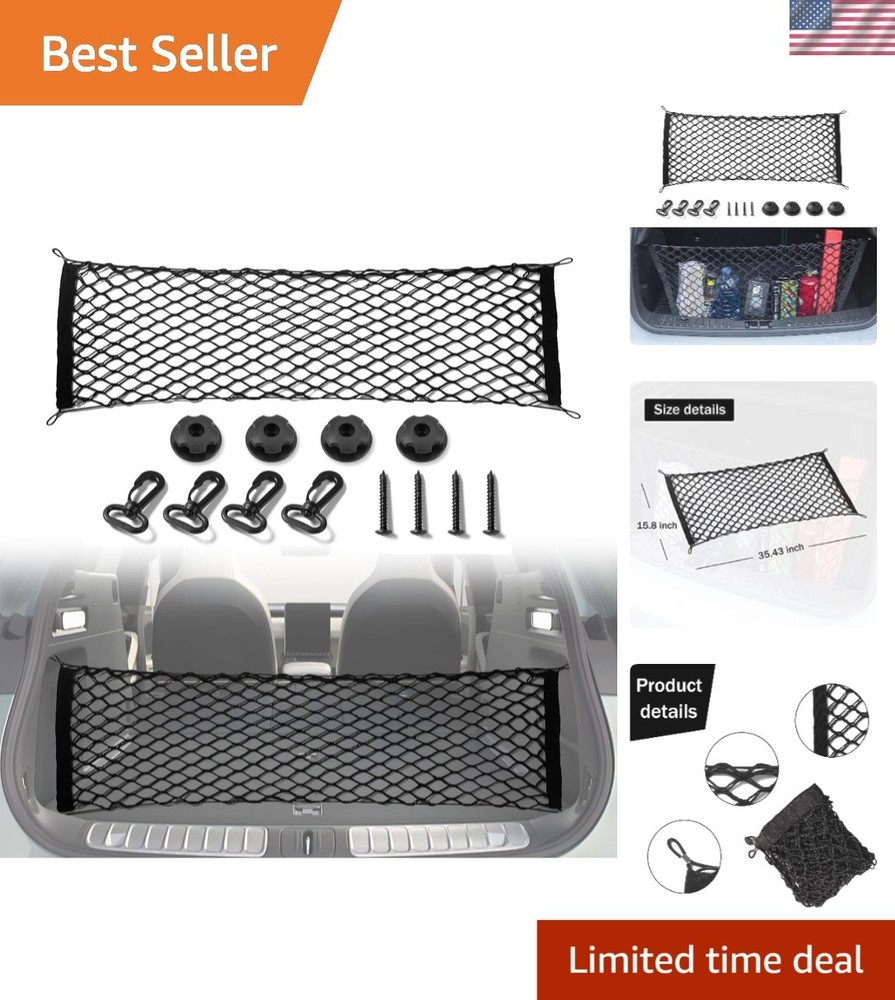 Stretchable Adjustable Cargo Net - Trunk Storage Solution for SUVs & Trucks