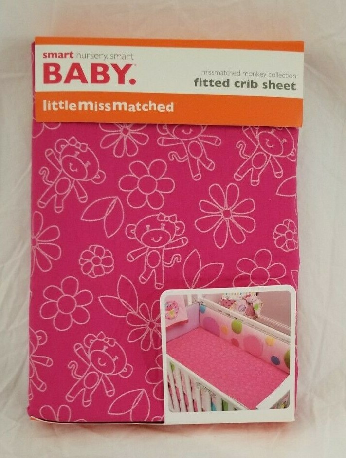 Little Miss Matched Monkey Fitted Crib Sheet NIP