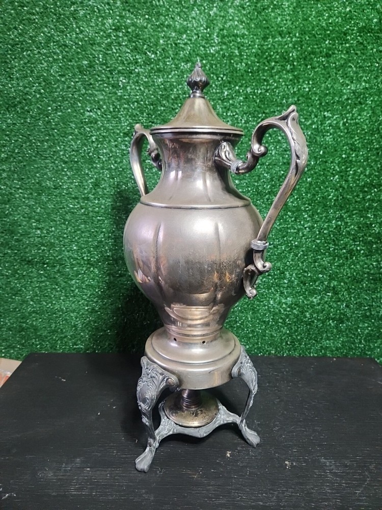 Vintage Beverage Dispenser W Burner Silver Over Copper - Sheridan Silver Company