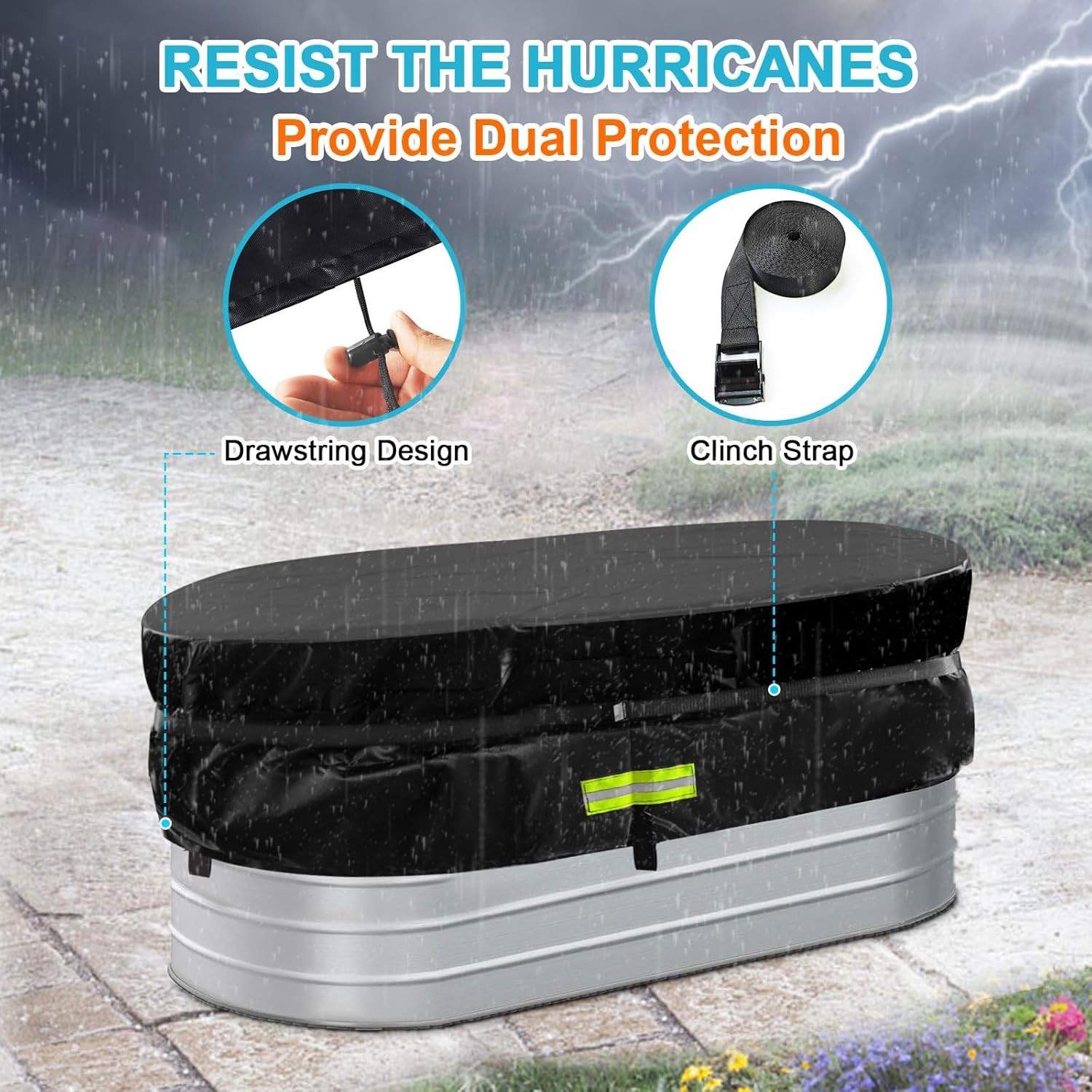 6Ft Stock Tank Horse Trough Cover, Water Trough Cold Plunge Insulated Cover for