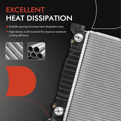 Engine Coolant Radiator Assembly Compatible with Audi S4 2004-2009, Replace#