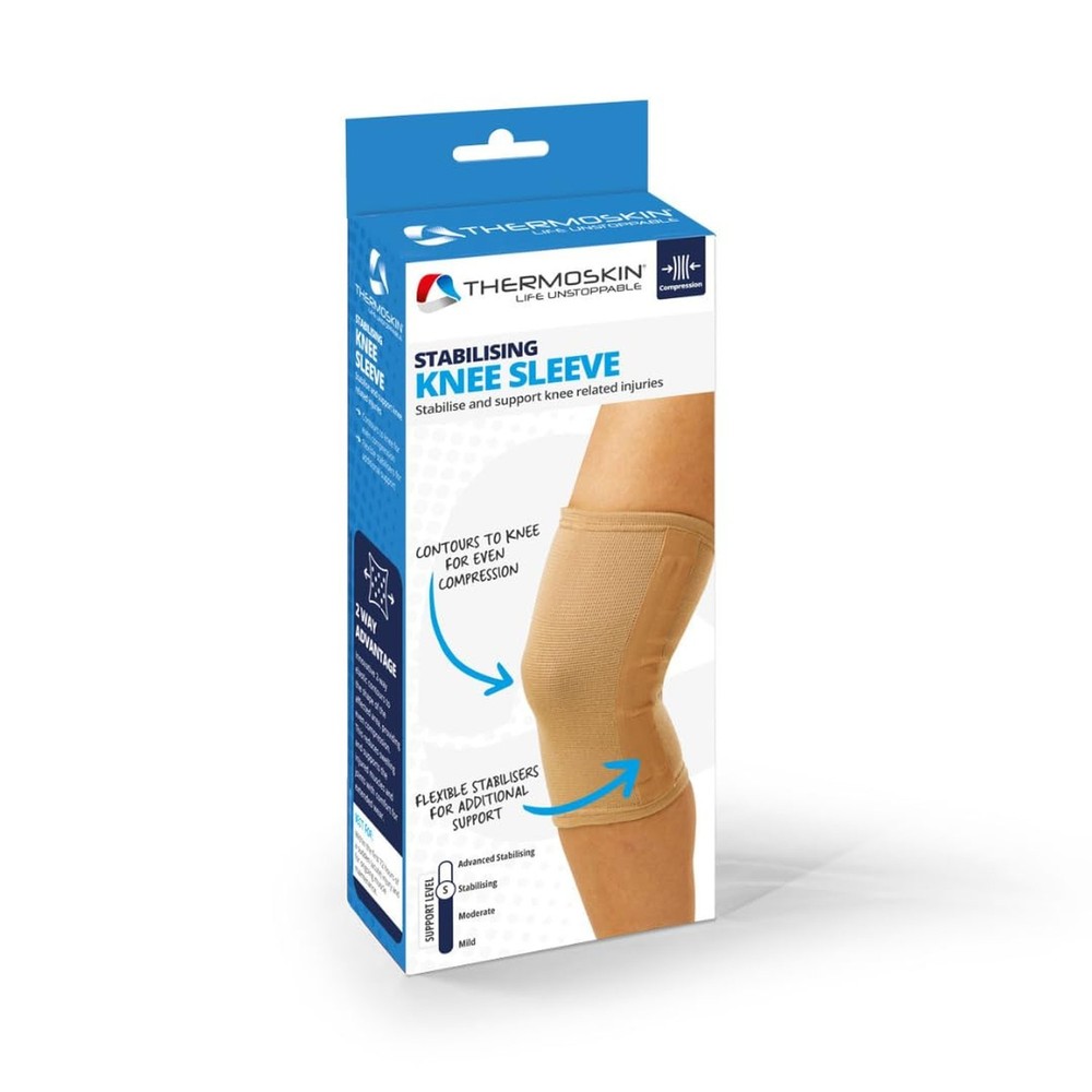 Thermoskin Elastic Knee Stabilizer Support, Beige, Small