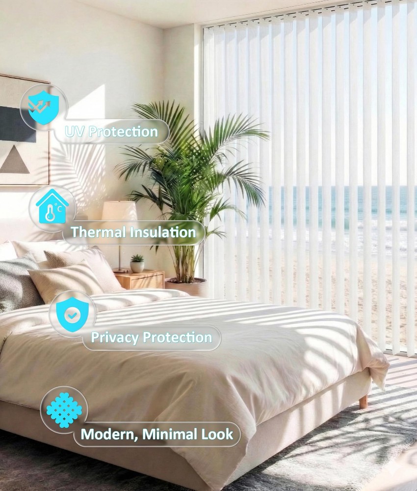 Light Filtering Vertical Blinds Replacement Slats, Easy-Cut UV Blocking & Ant...