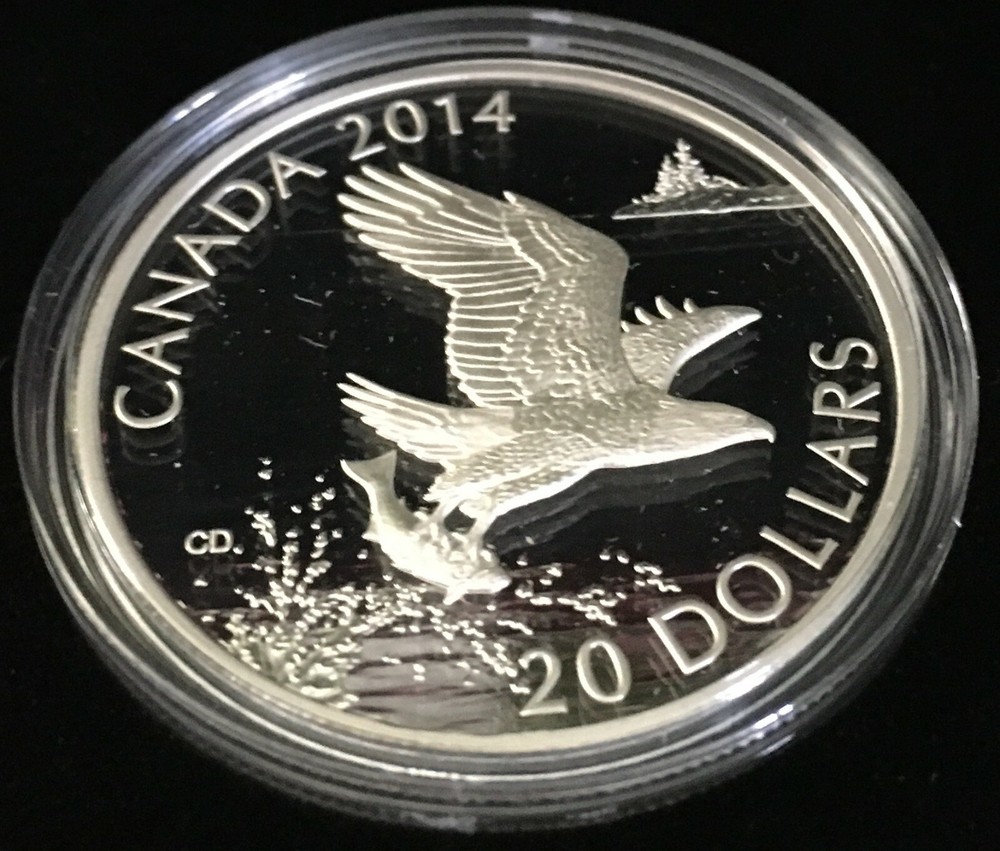 2014 $20 FINE SILVER COIN:BALD EAGLE