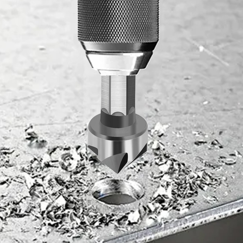 20pcs 6-Flute Countersink Chamfer Drill Bits Deburring for Wood Metal Plastic