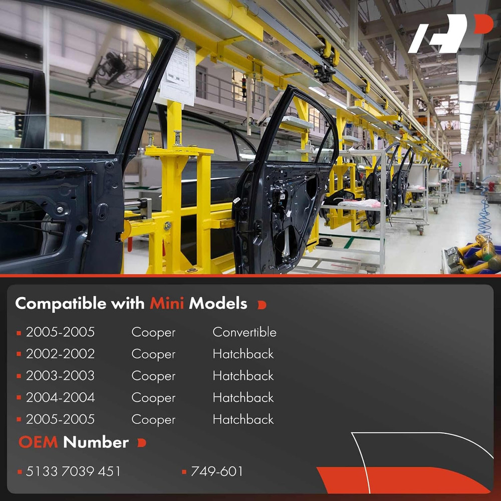 Power Window Regulator without Motor Compatible with Mini Cooper 2002-2005 Front