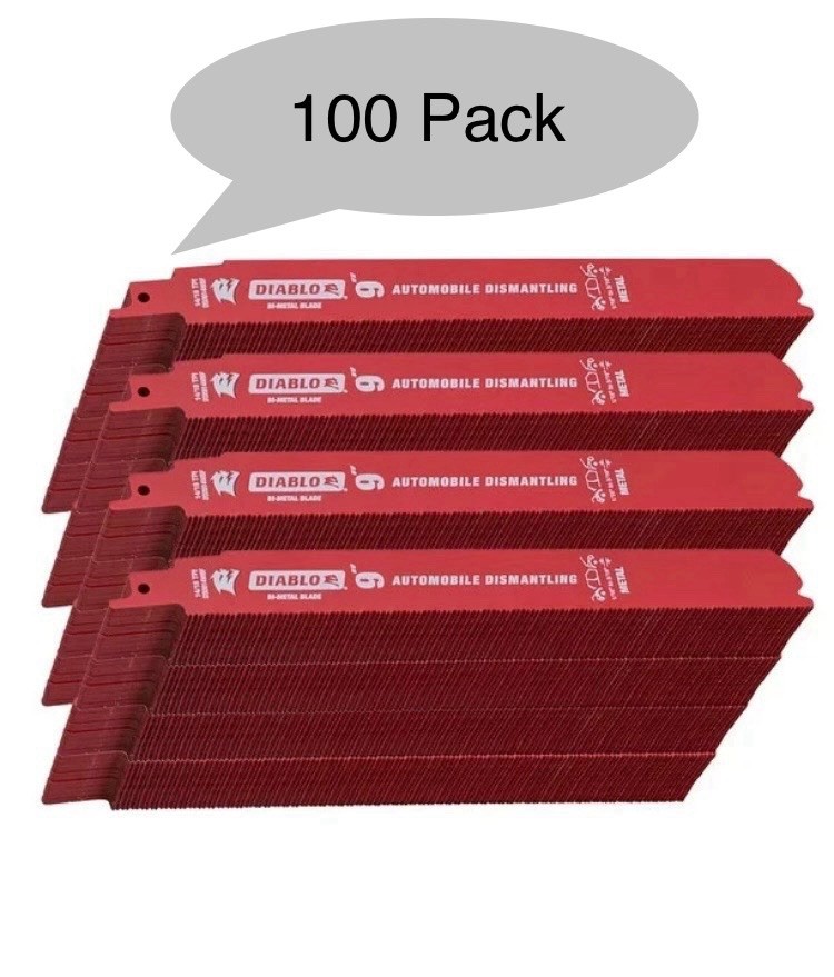 Diablo Reciprocating Saw Blades 9" 14/18 TPI Auto Dismantling 100 Pack