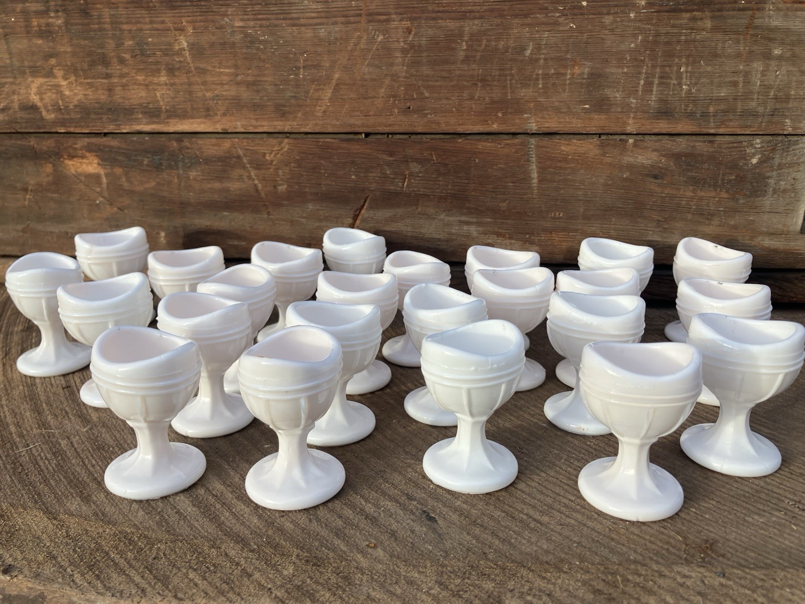 Vintage Milk Glass Slag Eye Wash LOT OF 24 Apothecary Medical
