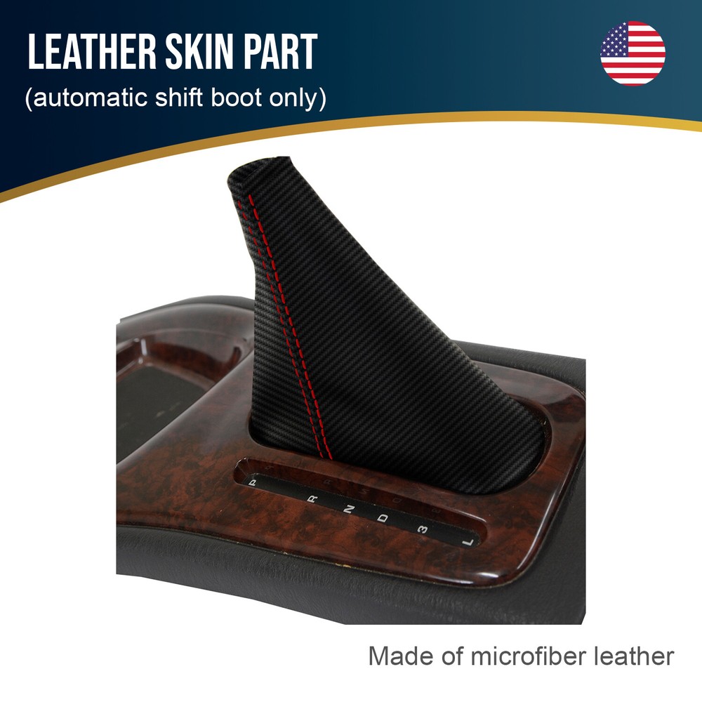 Fits 1999-2004 Chrysler Concorde Carbon Automatic Shift Boot Red Stitch