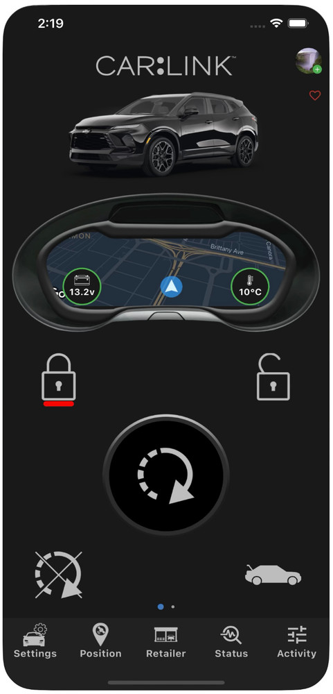 Audiovox CarLink ASCL7 Remote Start/Security Android iOS Smartphone Control App