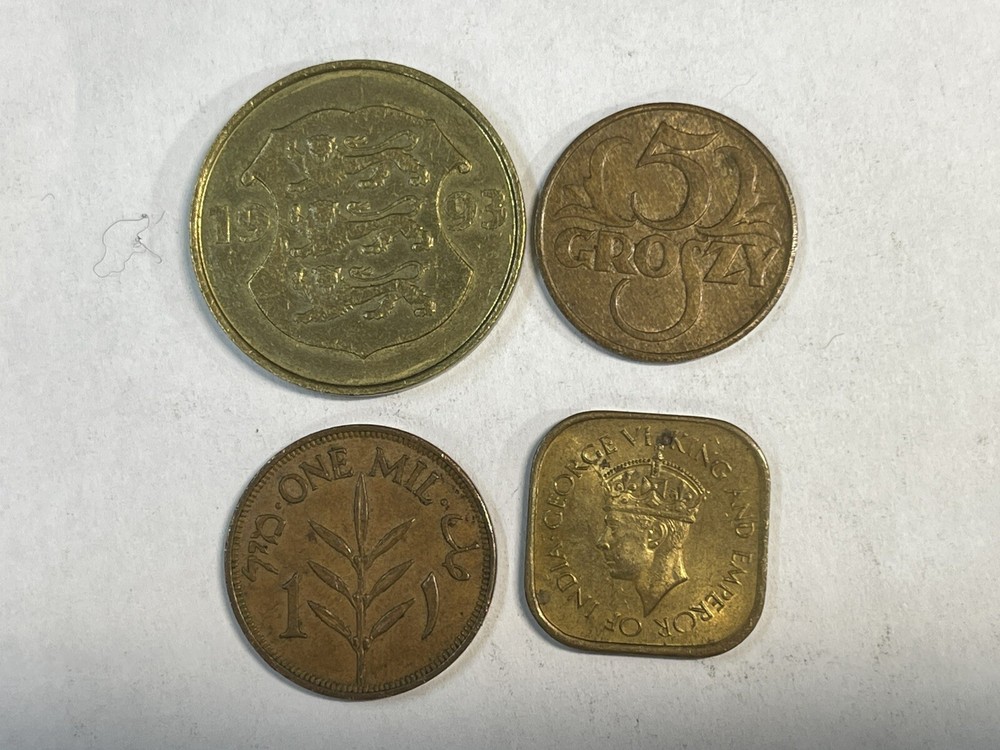 Assorted World Foreign 4 Coins Lot High Grade