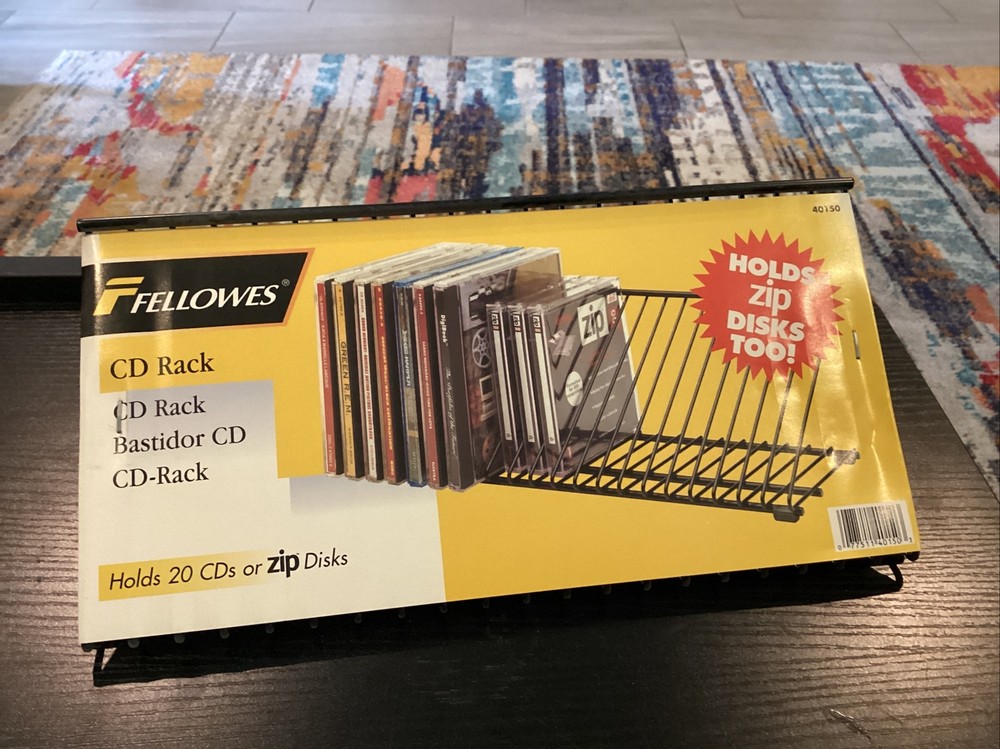 CD Wire Rack-20 Capacity Black Wire-horizontalstorage