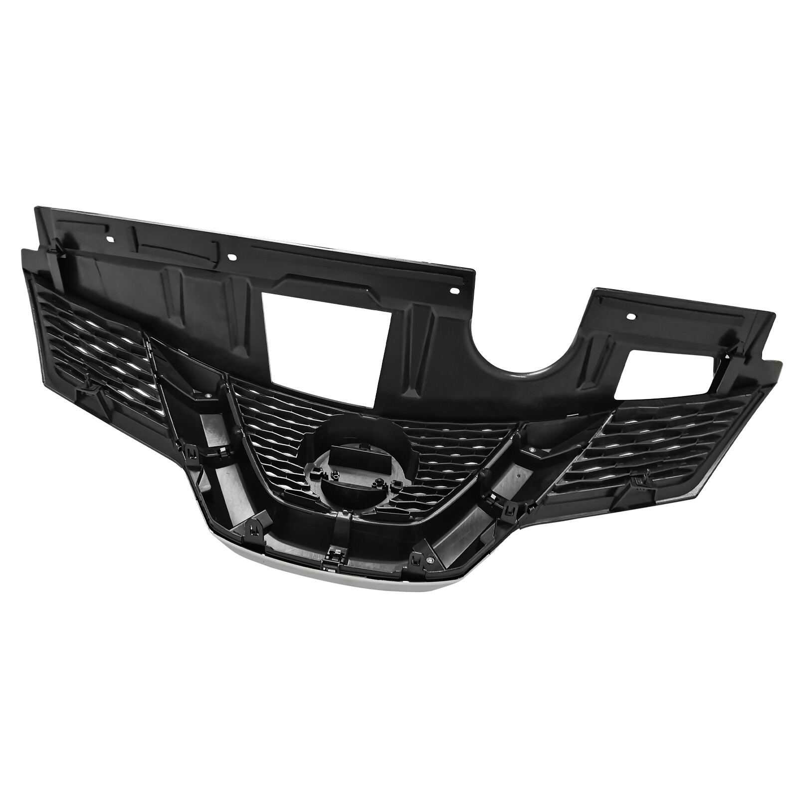 Chrome With Black Front Grille Upper Bumper Grill For Nissan Rogue 2014-2016