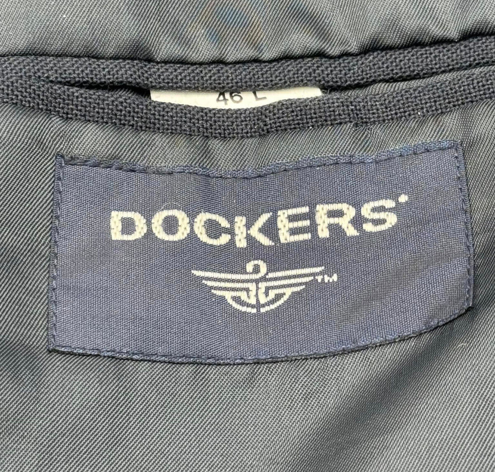 DOCKERS Men's Navy Suit Jacket - Size 46L - Long Fit