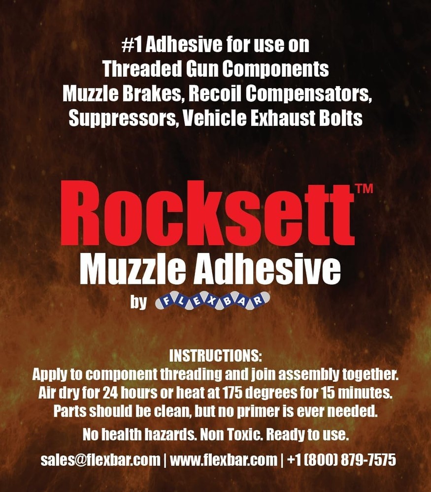 Rocksett High Temp Thread Locker 1 oz Muzzle Adhesive