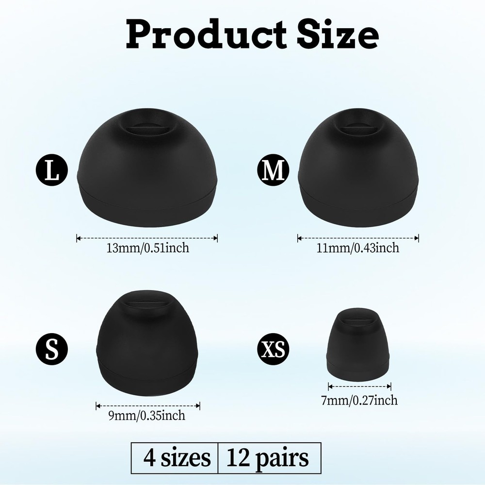 Extra Small Earbuds Tips Replacement Earbud Tips Soft Silicone Earbuds for in...