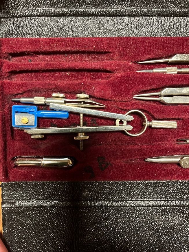 Vintage Gramercy Drafting Compass Set Germany Drawing Instruments in Case