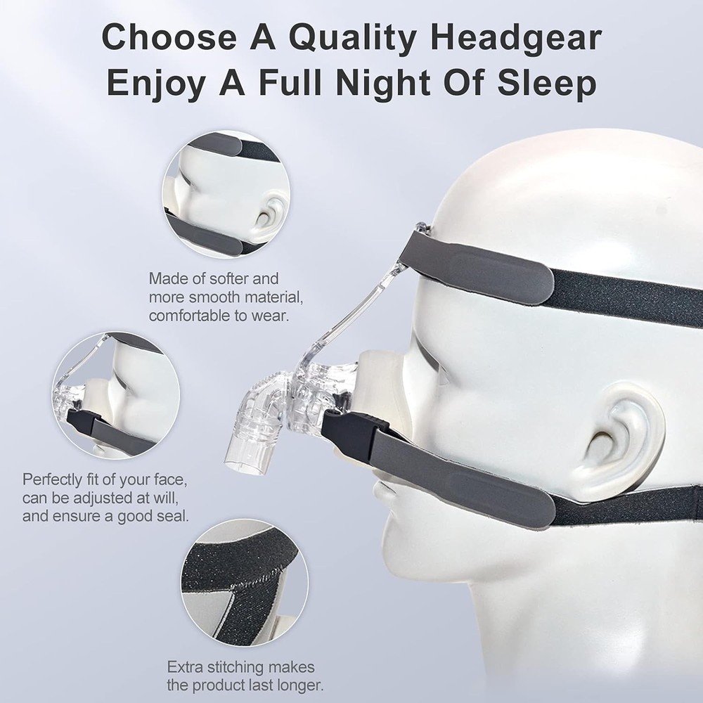 Headgear Strap Replacement CPAP Mask Compatible with Most Medium, Gray