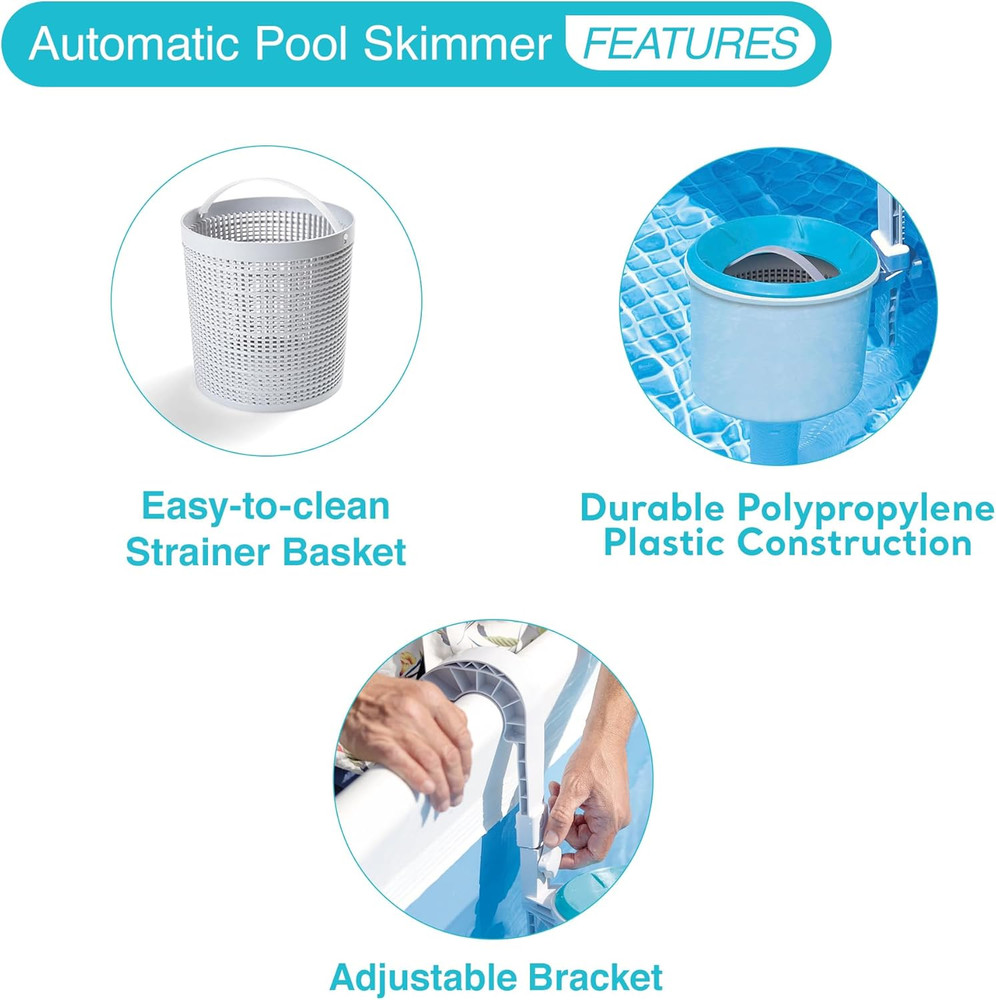 Deluxe 800 GPH+ Wall-Mounted Swimming Pool Surface Automatic Skimmer