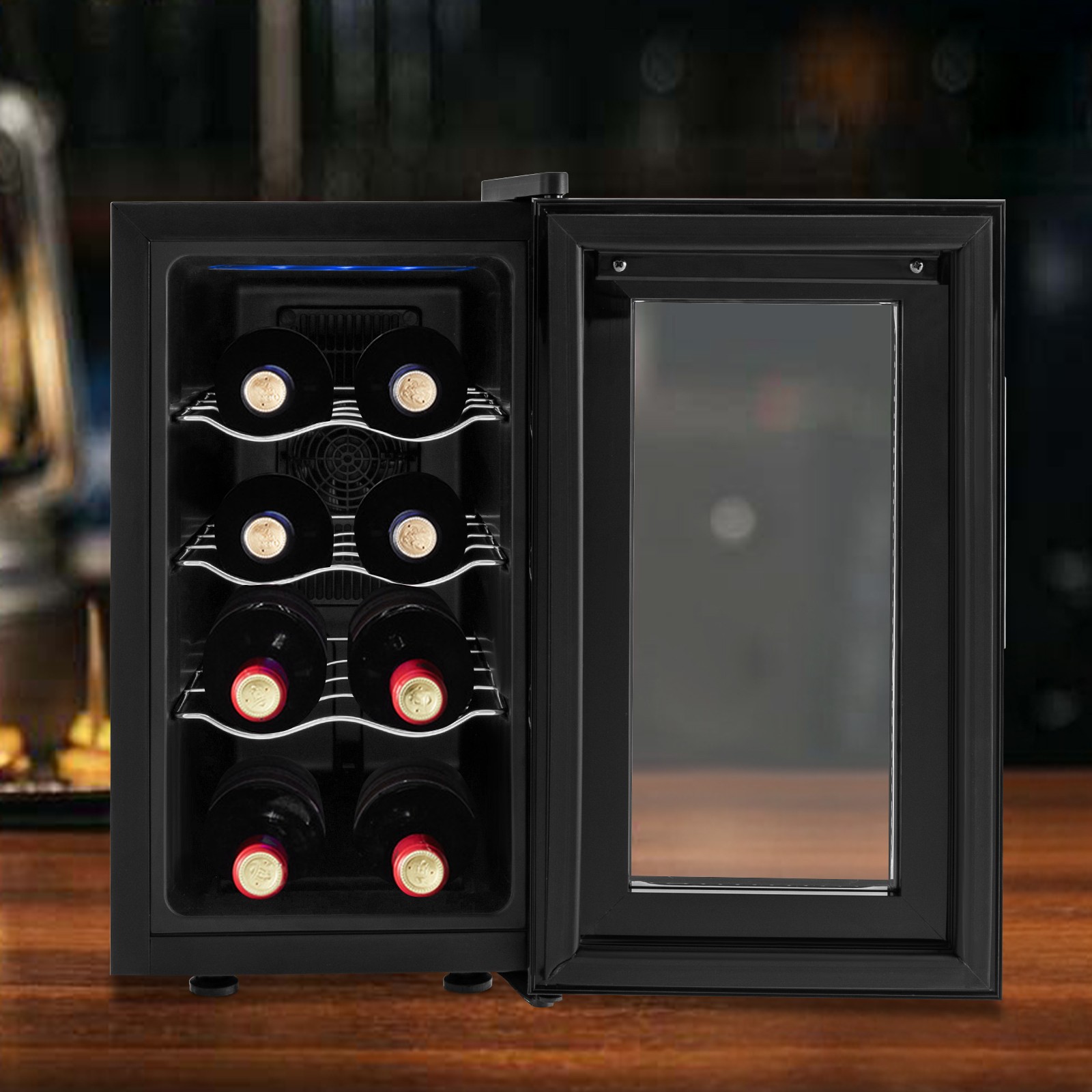 8-Bottle Wine Cooler Refrigerator 110V Freestanding For Home Bar Wine Fridge