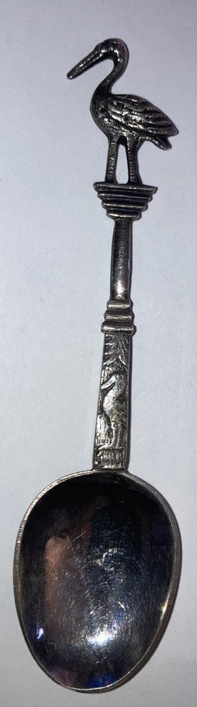 Antique Continental 13 Stork Figural silver Spoon