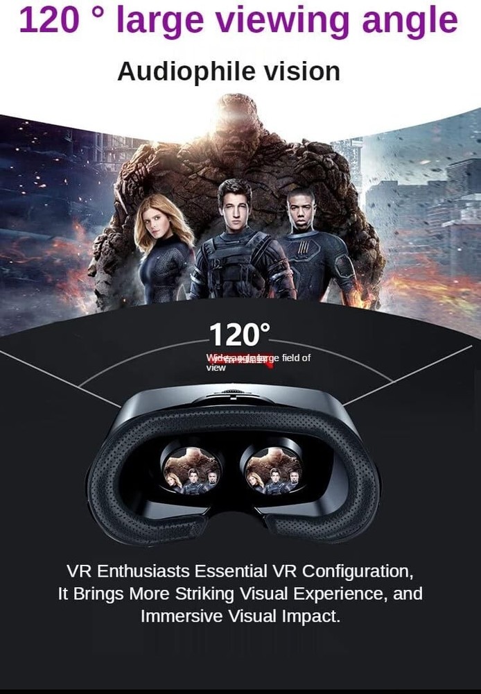 Universal VR Headset for iPhone & Android Phones - 3D Virtual Reality Glasses