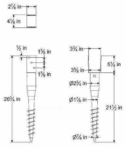 GROUND SCREW 580D-BK Silver MAYNE