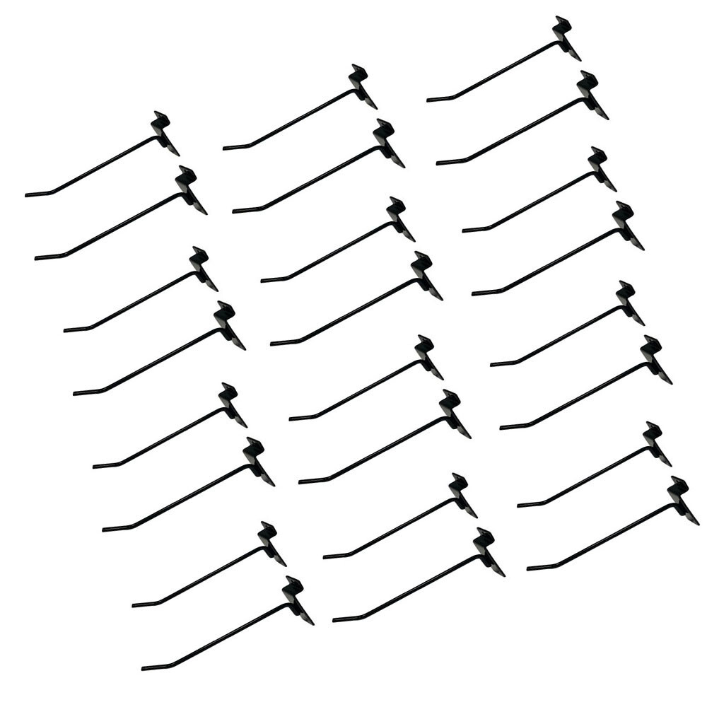 6" Slatwall Hooks, Black, Hanger Display,Display Panel Hooks Wire Metal 12Pc Set