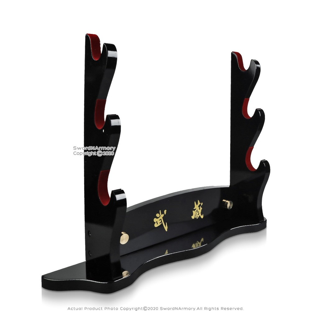 Musashi Multi Function Three Tier Tabletop Wall Mount Sword Stand Samurai Katana