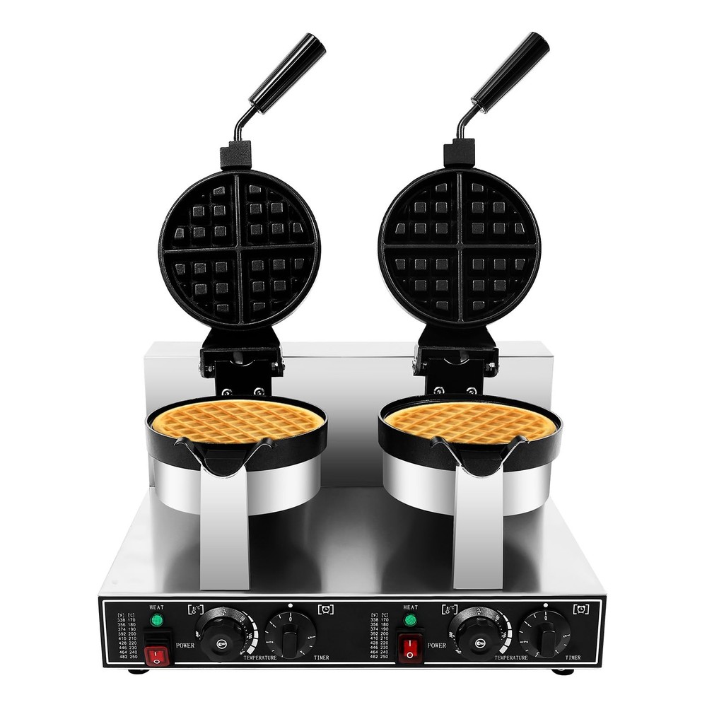 Double Head Waffle Maker Electric Digital Muffin Baker Waffle Making Machine