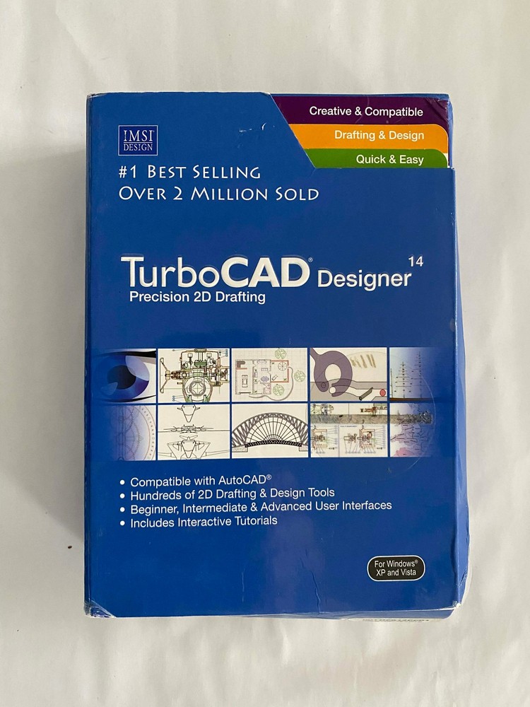 IMSI Design TurboCAD Designer 14 Software 2D Training Software Windows NEW-READ