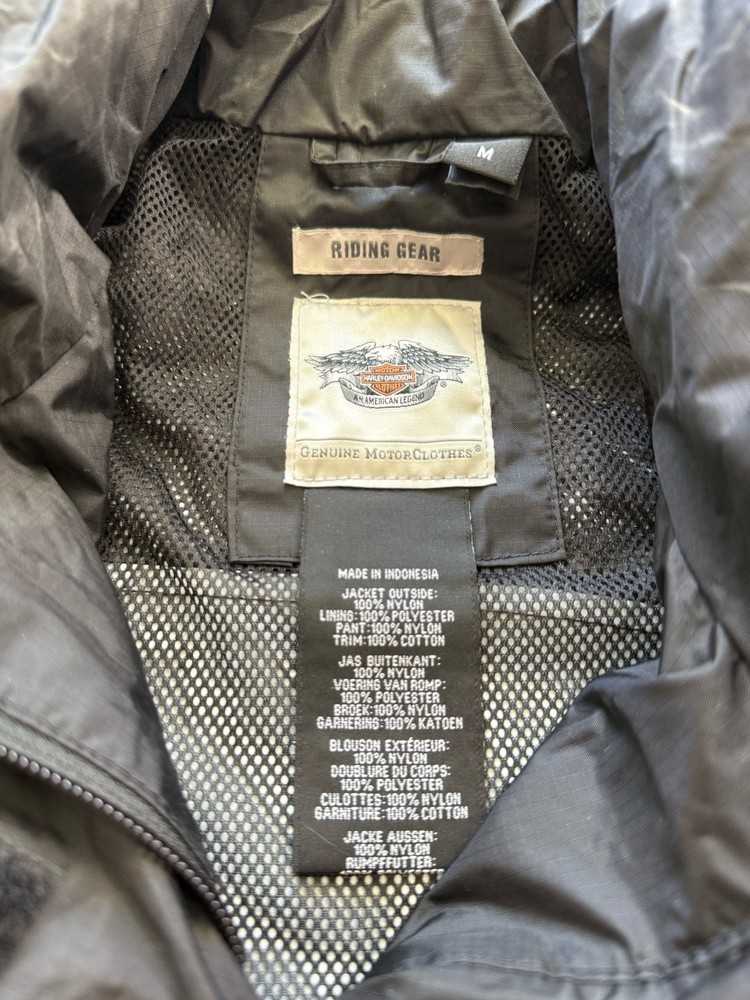 Harley Davidson Medium Rain Waterproof Coated Reflective Jacket Motorcycle