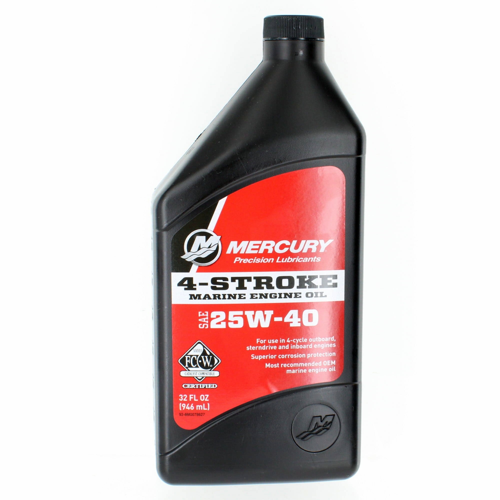 Mercury Marine New OEM 25W-40 4-Stroke Conventional Marine Oil, 92-8M0078627
